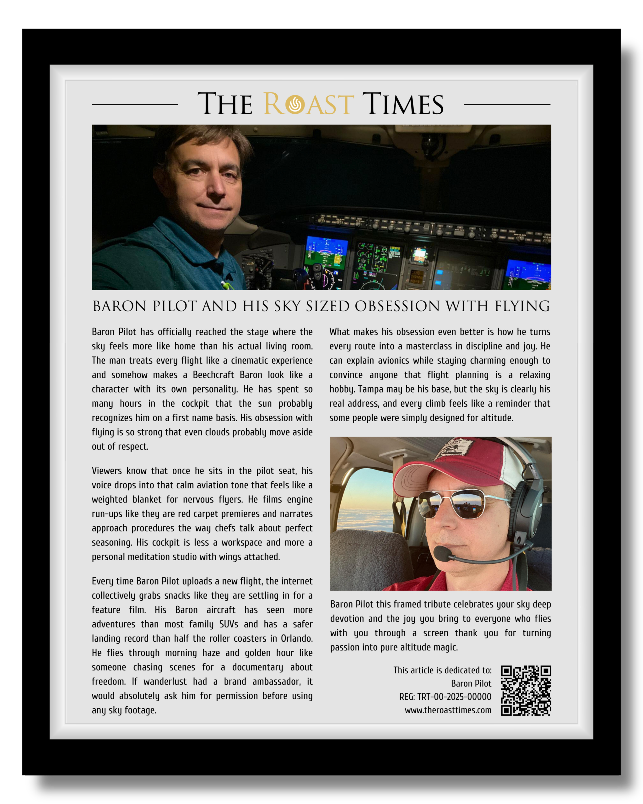 Baron Pilot and his sky sized obsession with flying