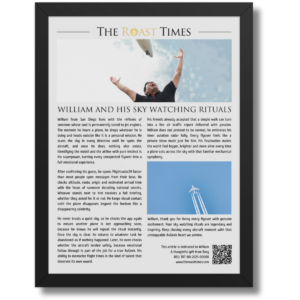 Gift for a Airplane Lover, a personalized framed article