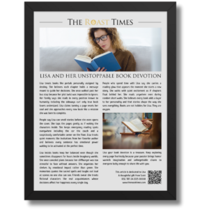 Gift for a Book Lover, a personalized framed article