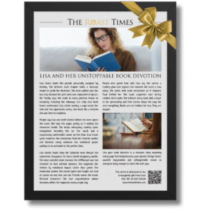 Gift for a Book Lover, a personalized framed article