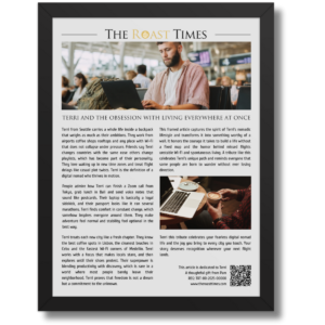 Gift for a Digital Nomad, a personalized framed article