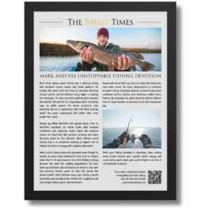 Gift for a Fishing Lover, a personalized framed article