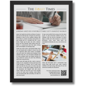 Gift for a Left-Handed Person, a personalized framed article