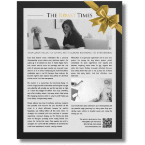 Gift for a Minimalist Person, a personalized framed article