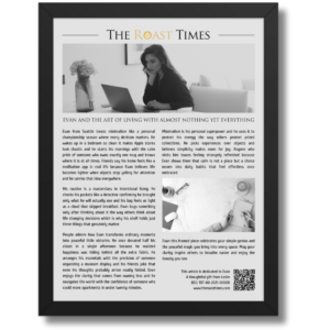 Gift for a Minimalist Person, a personalized framed article