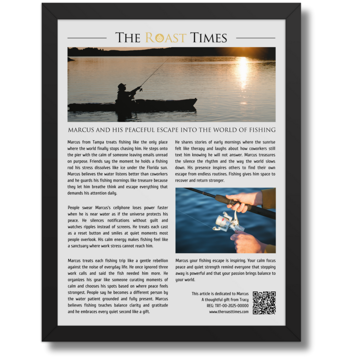 Gift for a person who has everything, a personalized framed article