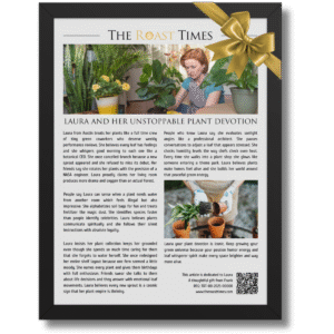 Gift for a Plant Lover, a personalized framed article