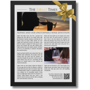 Gift for a Wine Lover, a personalized framed article