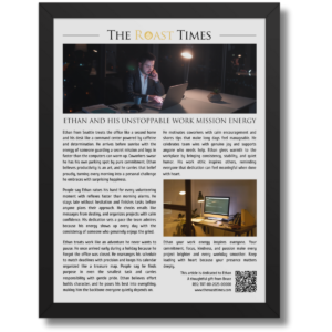 Gift for a Workaholic Coworker, a personalized framed article