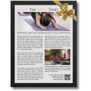Gift for a Yoga Lover, a personalized framed article