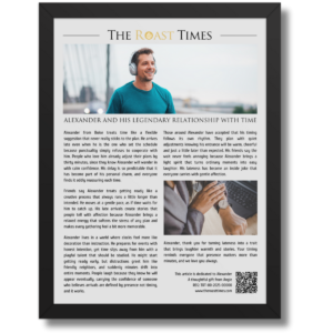 Gift for someone always Late, a personalized framed article