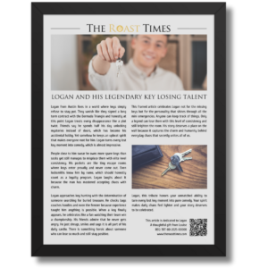 Gift for someone who always loses Keys, a personalized framed article