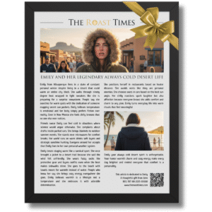 Gift for someone who is always cold, a personalized framed article