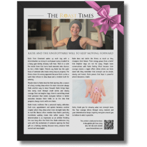 Gift for someone with Cancer, a personalized framed article