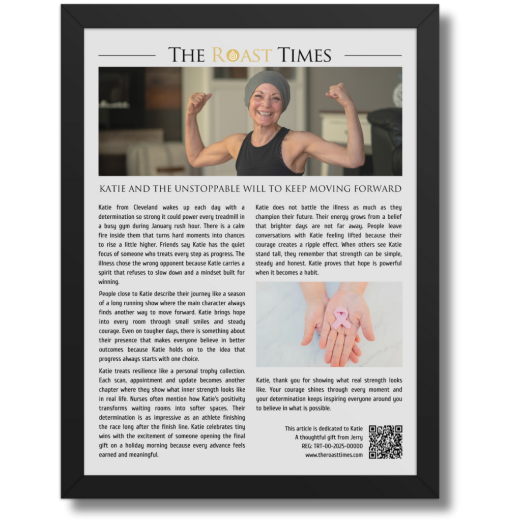 Gift for someone with Cancer, a personalized framed article