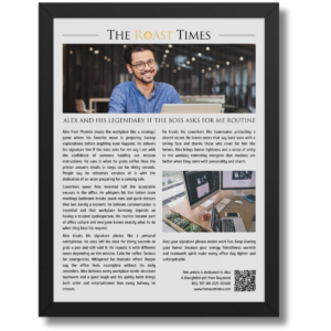 Ideal Gift for a Coworker, a personalized framed article