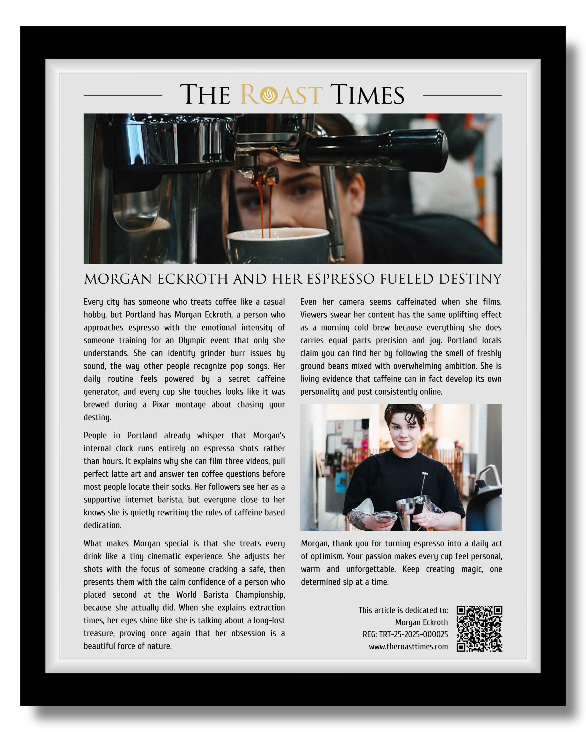 Morgan Eckroth and her espresso fueled destiny