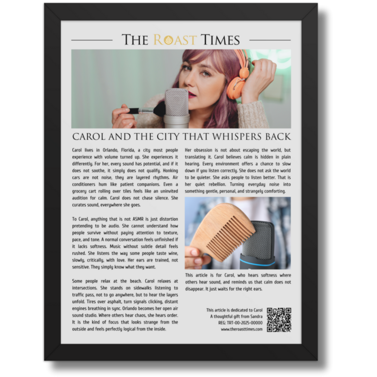 Gift for an ASMR Lover, a calming framed article