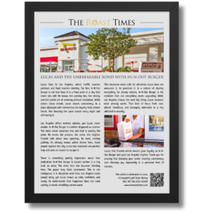 Gift for In-N-Out Burger Lover, a framed obsession worth honoring