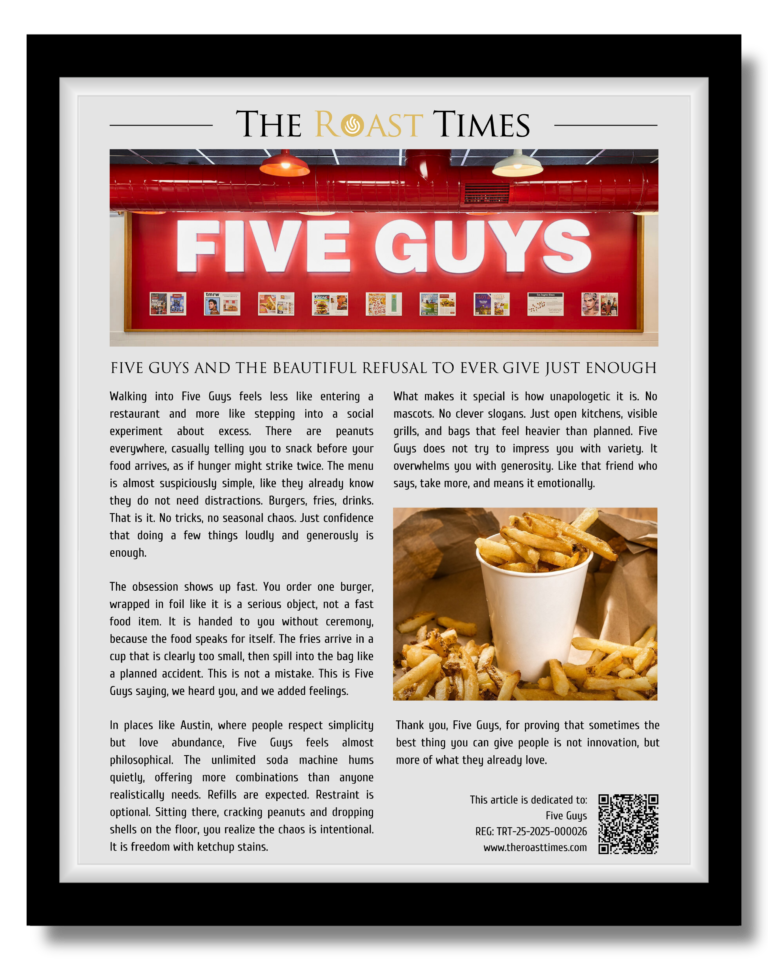 Five Guys and the beautiful refusal to ever give just enough